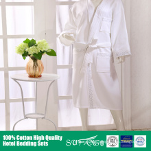 100% cotton Fancy wholesale hotel white bathrobe